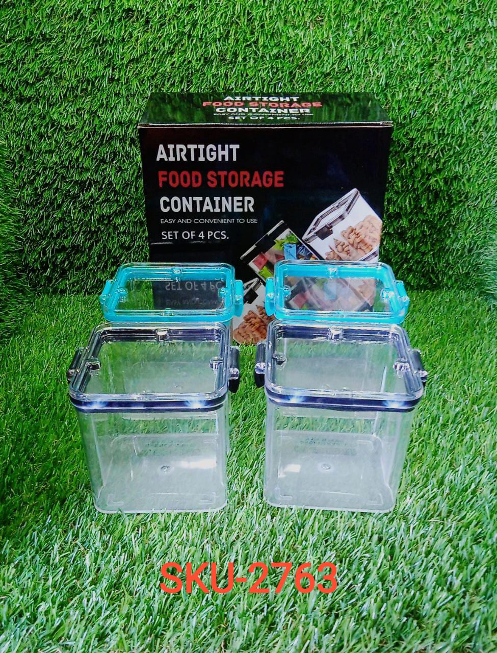 4 Pc Square Container 700 Ml Used For Storing Types Of Food Stuffs And Items.