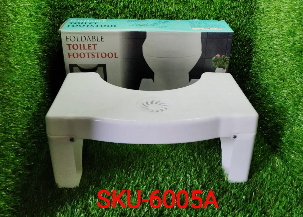 Plastic Non-Slip Folding Toilet Squat Stool - White Color