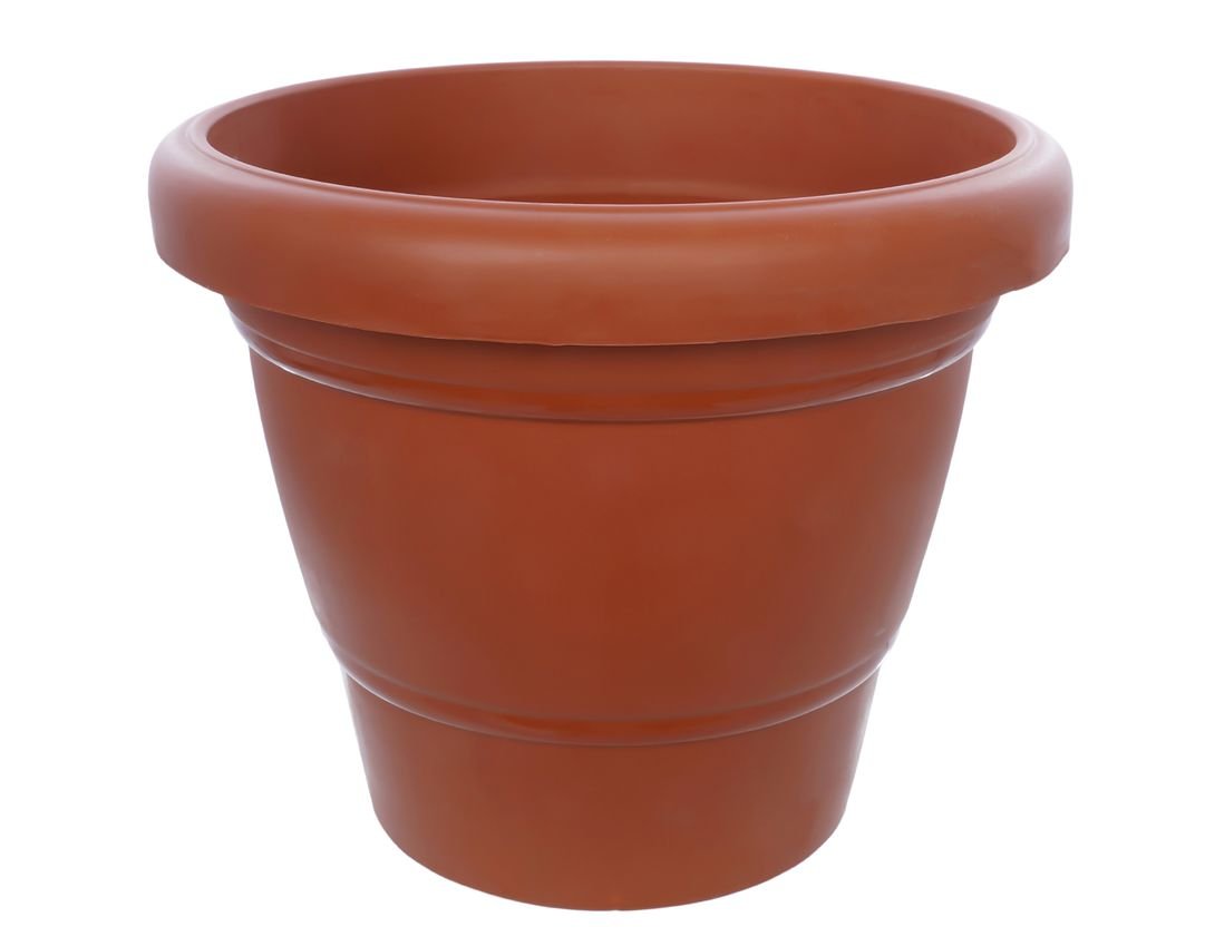 Garden Heavy Plastic Planter Pot/Gamla 8 inch (Brown, Pack of 1,Medium )