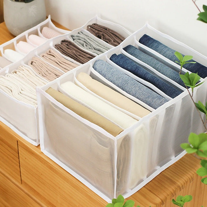 7 Compartment Transparent Clothes Storage Organiser (Heavy Quality)