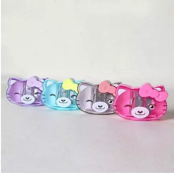 Cute Kitty Double Blade Sharpener (Pack of 2) (Random Colour)