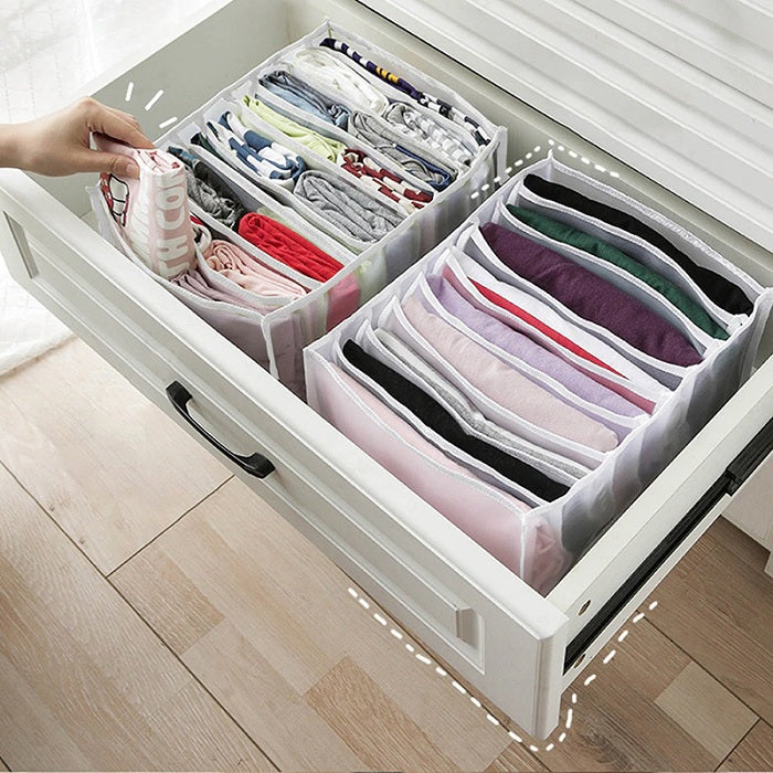 7 Compartment Transparent Clothes Storage Organiser (Heavy Quality)