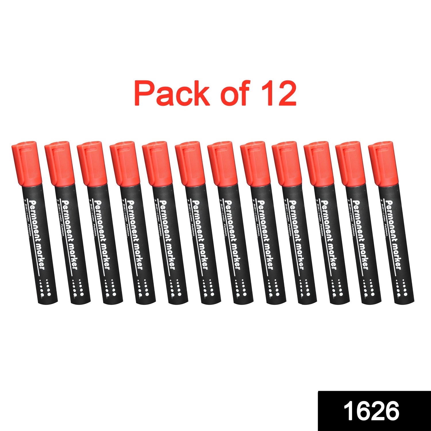 Red Permanent Markers for White Board (Pack Of 12)