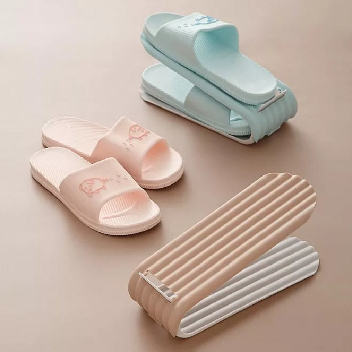 Modern Plastic Adjustable Double-layer Shoe Rack