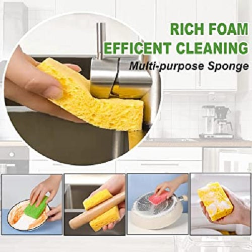 Multiuse Wood Pulp Kitchen Cleaning Sponge (Heavy) Pack of 3