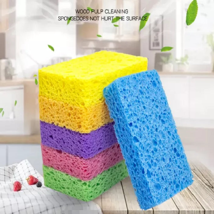 Multiuse Wood Pulp Kitchen Cleaning Sponge (Heavy) Pack of 3