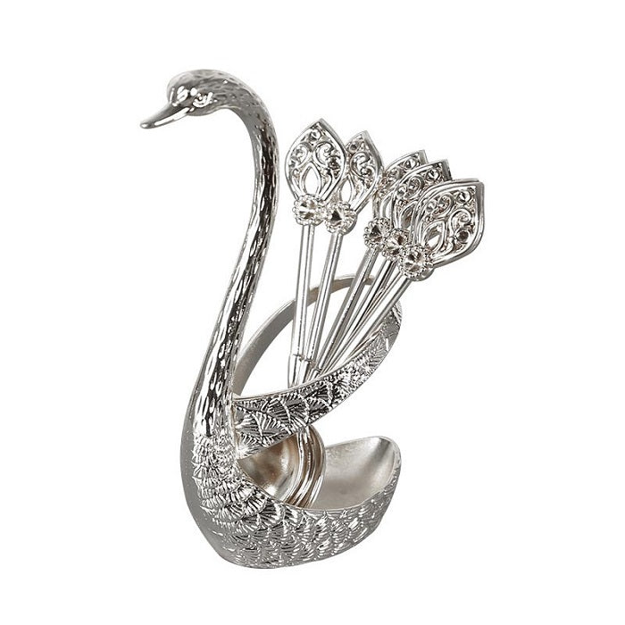 6 Pcs Spoon with Decorative Swan Stand_1