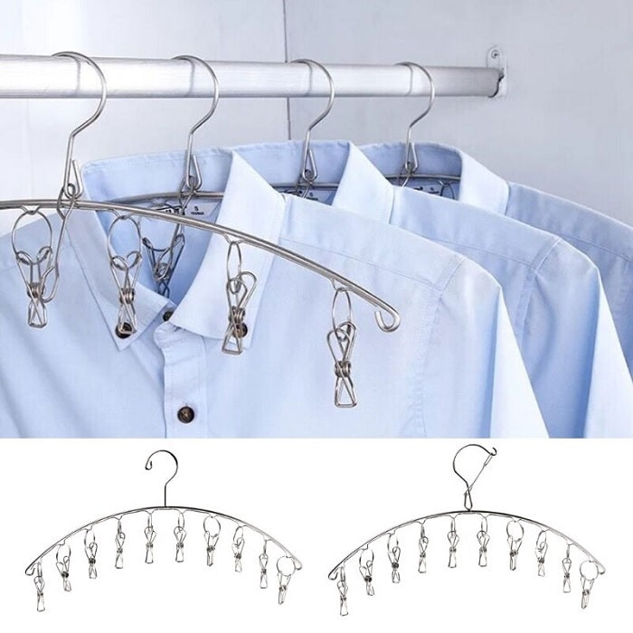 Stainless Steel Drying Rack with 10 Clips