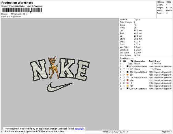 Nike Bambi Embroidery – embroiderystores