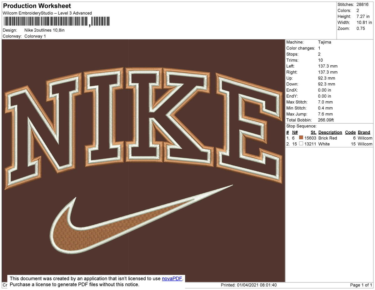 Nike 2 Outline v2 Embroidery – embroiderystores