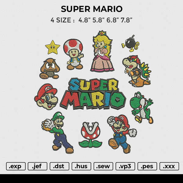 Super Mario Embroidery Embroiderystores 