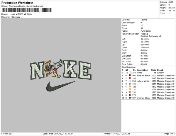 Nike Mickey V2 Embroidery – embroiderystores