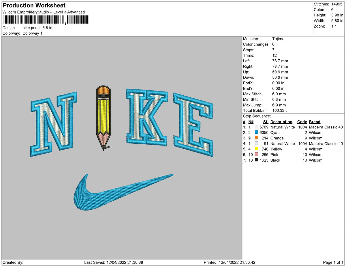 Nike Pencil Embroidery – embroiderystores