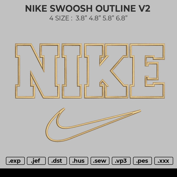 Nike Swoosh Outline v2 Embroidery – embroiderystores