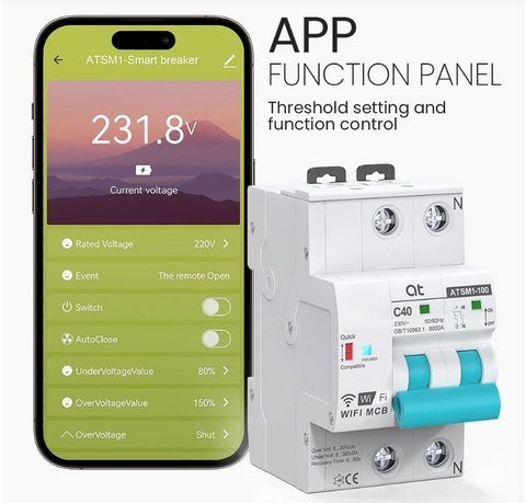 What are the Features of AT-Q-SMR1 Wifi Smart Circuit Breaker?