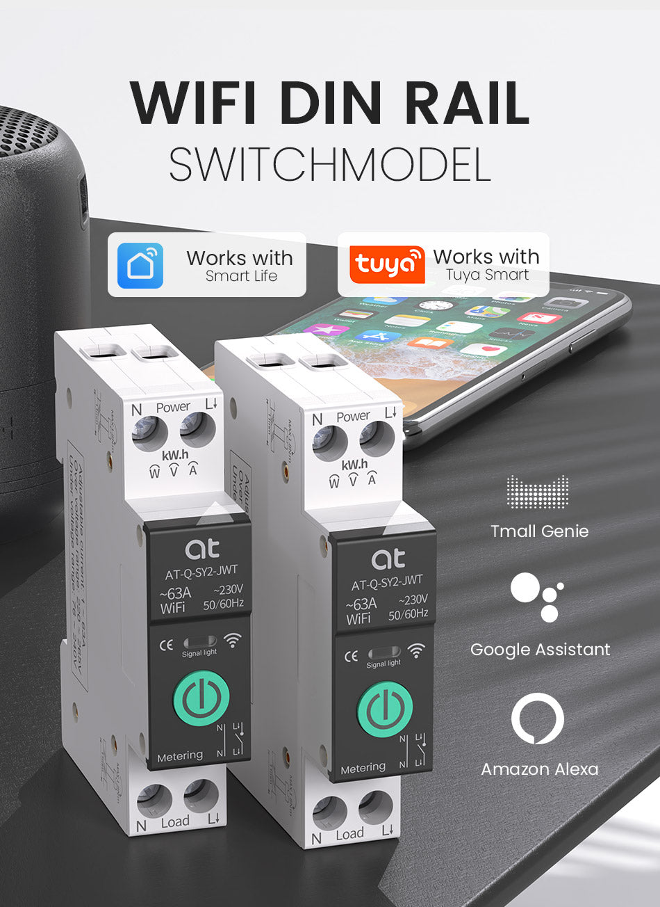 AT-Q-SY2 WiFi Din Rail Switch Metering Smart Breaker mit Schutz