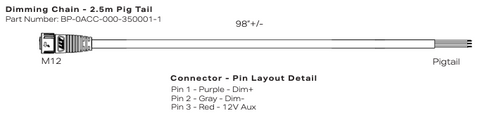 BIOS Dimming Chain - 2.5m Pig Tail (Bios part number BP-0ACC-000-350001-1)