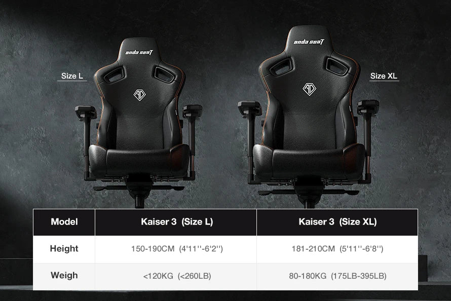 size of the gaming chair