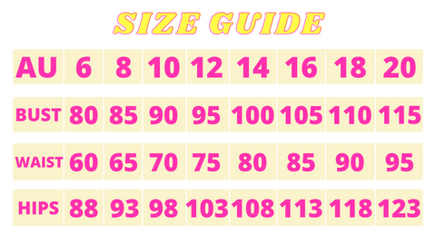 SIZE GUIDE – La Moda Boutique