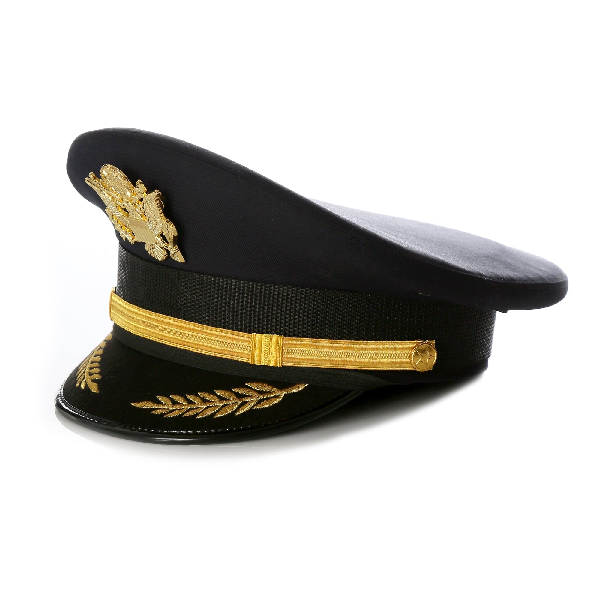 black military captain hat