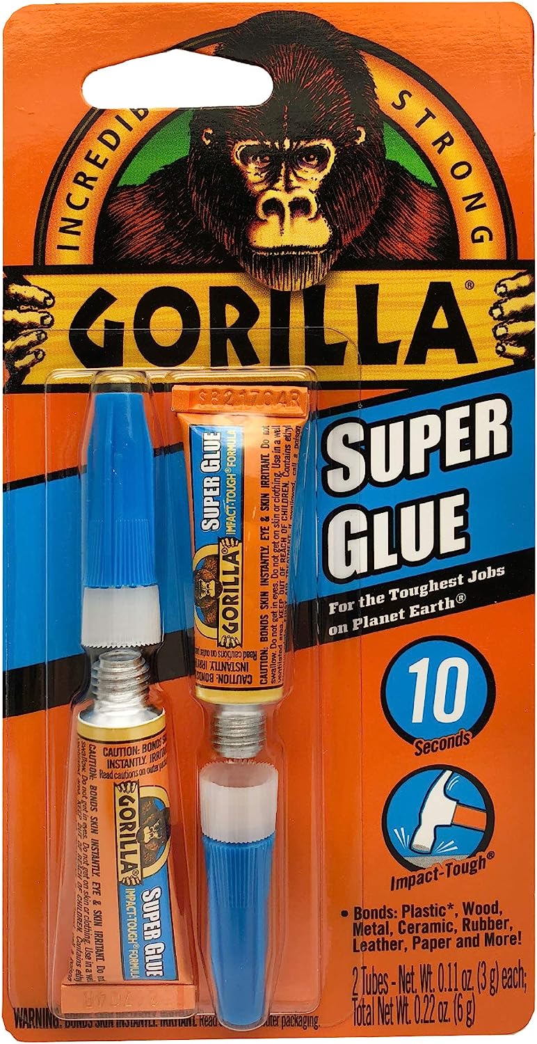 Gorilla Super Glue Liquid, Clear, 20g Bottle, Quick Dry, Multi-use, Heat  Resistant, Impact Tough, Anti Clog Cap, Fast-setting in the Super Glue  department at