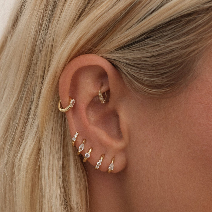 Gold Naked Burton-Piece Earring Set, Adorn Luxe