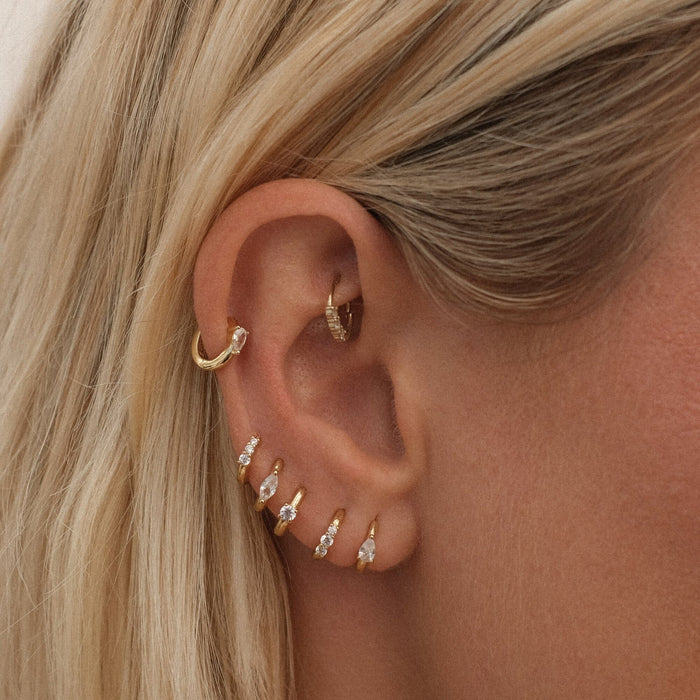 Stylish Double Piercing Earrings Set, Sterling Silver and Copper –  CookOnStrike