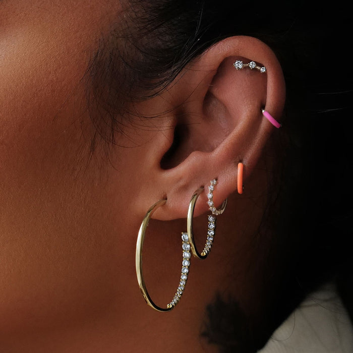 Silver Aspen Huggie Earring Set | Adorn Luxe | Adornmonde