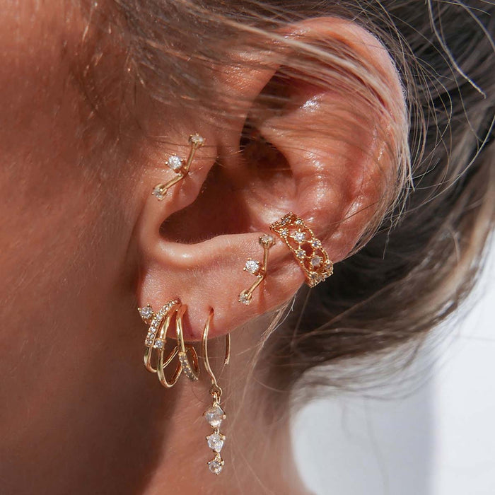 Gold Plated Crystal Ear Cuff Earrings at Rs 65/pair | गोल्ड प्लेटेड इयररिंग  in Mumbai | ID: 13629425133