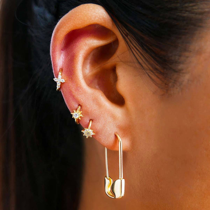 Gold Naked Burton-Piece Earring Set, Adorn Luxe