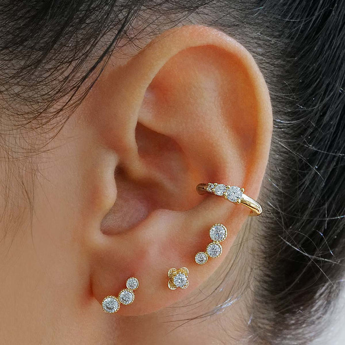 EF Collection 14k Yellow Gold Diamond Single Ear Cuff (No Piercing)- FINAL  SALE