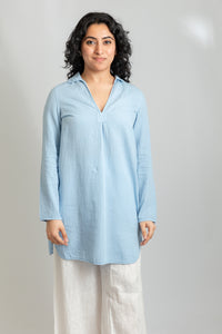 Naomi Shirt Dodger Blue Gauze