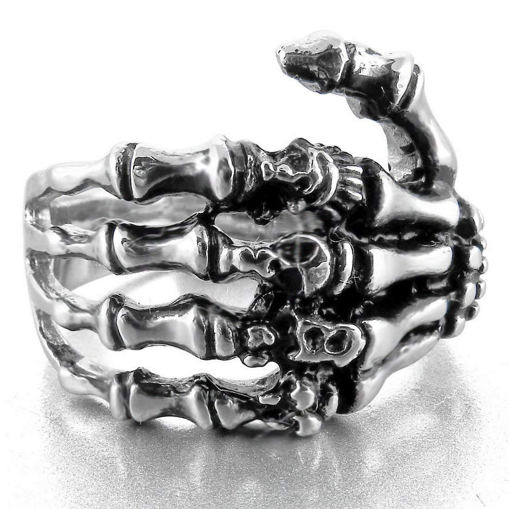 vintage Wild Skull Ring Dark Punk Paw Hand Bone Ring Gothic Jewelry Wedding Anniversary Gift Accessories Simple