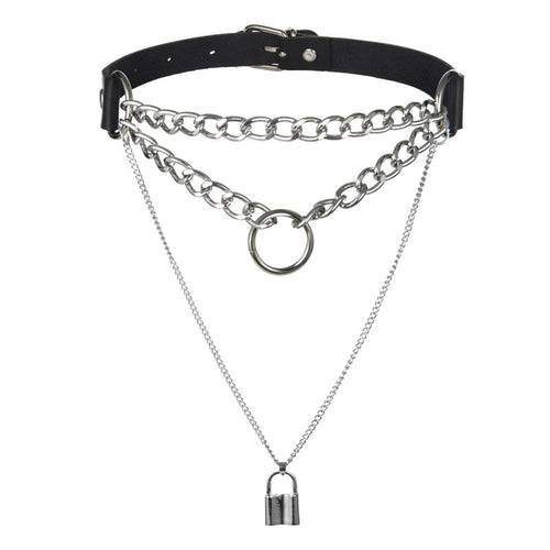 Emo Choker With Spikes Collar Man Leather Necklace Chain Jewelry On Th –  strappz