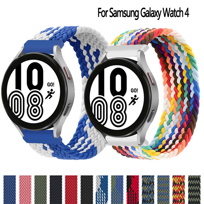 Christmas Gift Braided Solo Loop Strap for Samsung Galaxy watch 4 classic/3/Active 2 nylon band Watchband 20mm 22mm Bracelet Amazfit bip strap