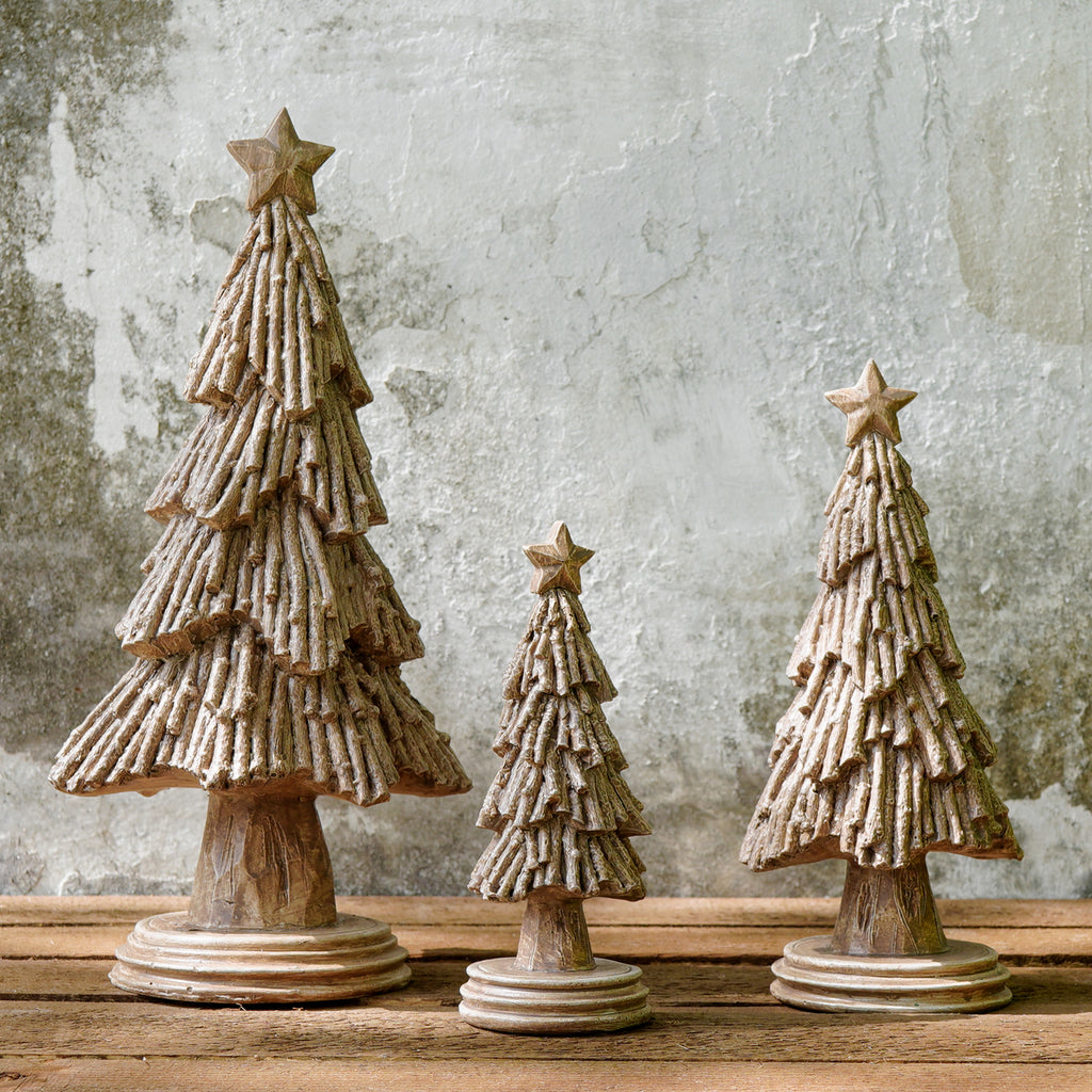 Rustic farmhouse Christmas Tree Tabletop Ornament, Set of 3 – Original Barn