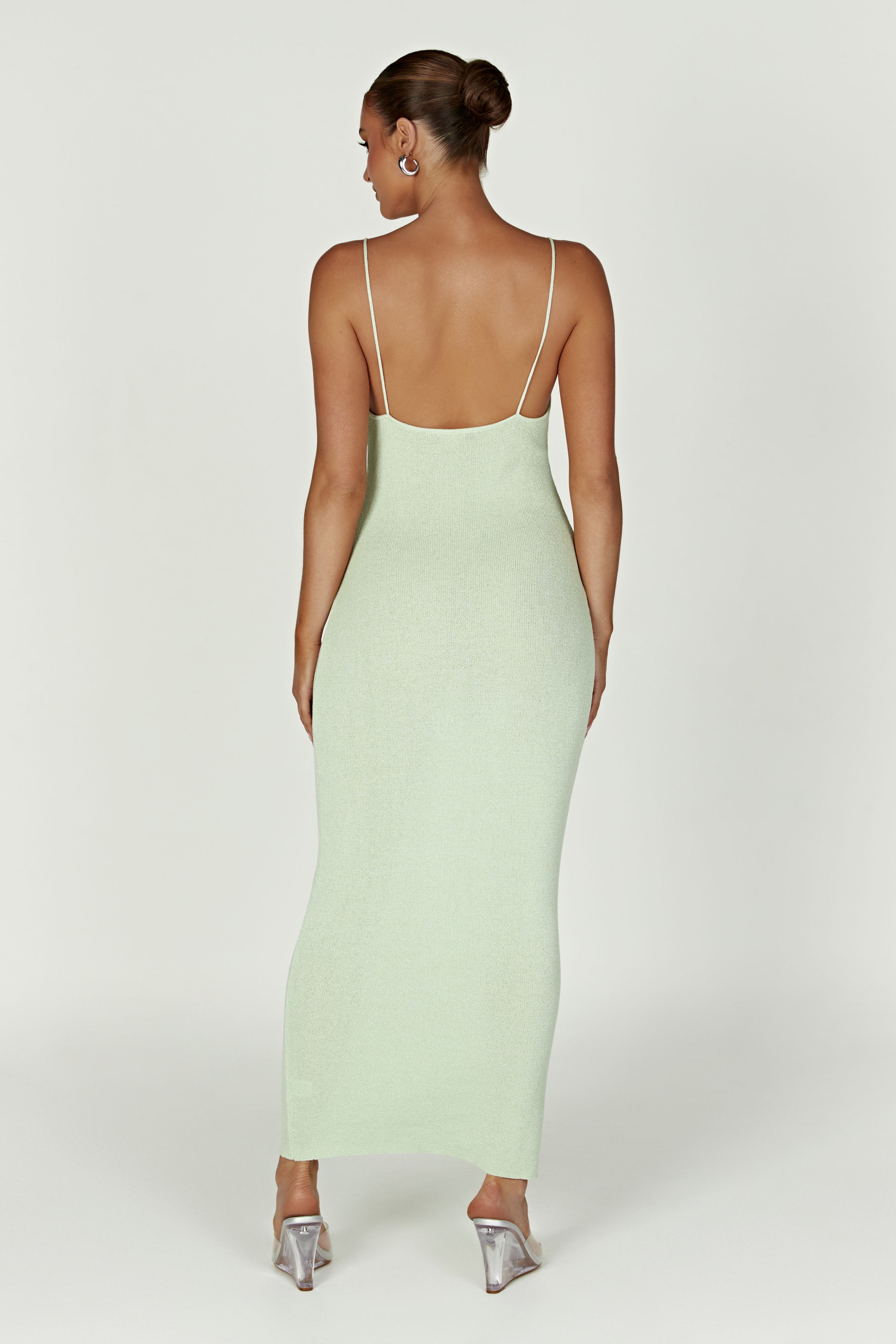 Magnolia Knit Midi Dress – Pistachio Green