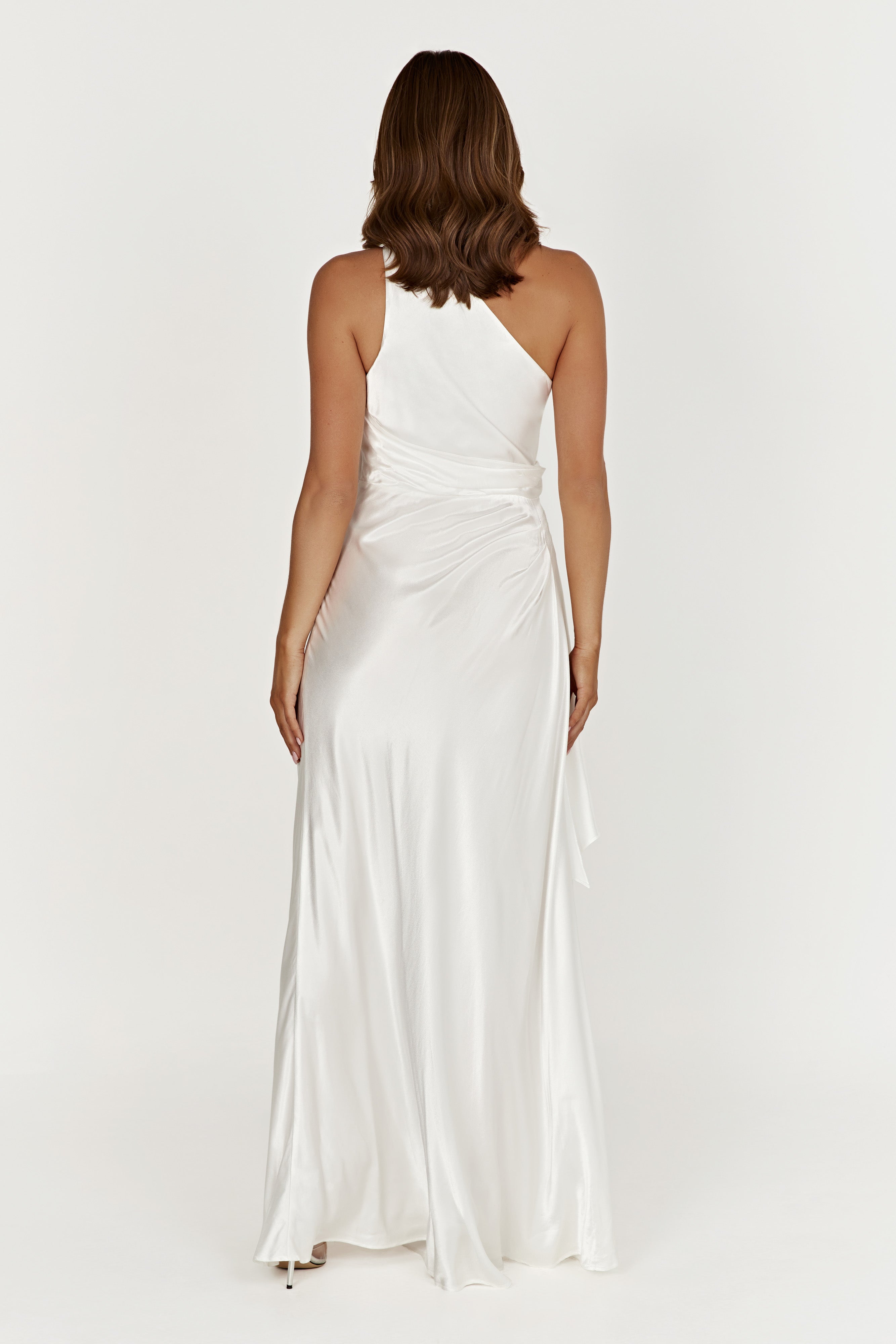 Calliope One Shoulder Maxi Dress – White