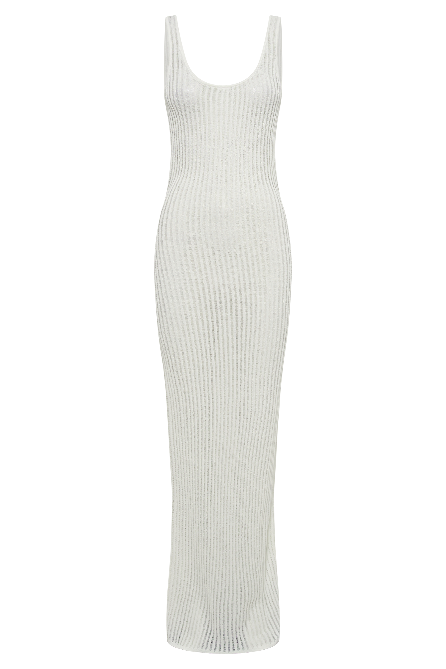 Abbey Ladder Knit Cowl Maxi Dress - White