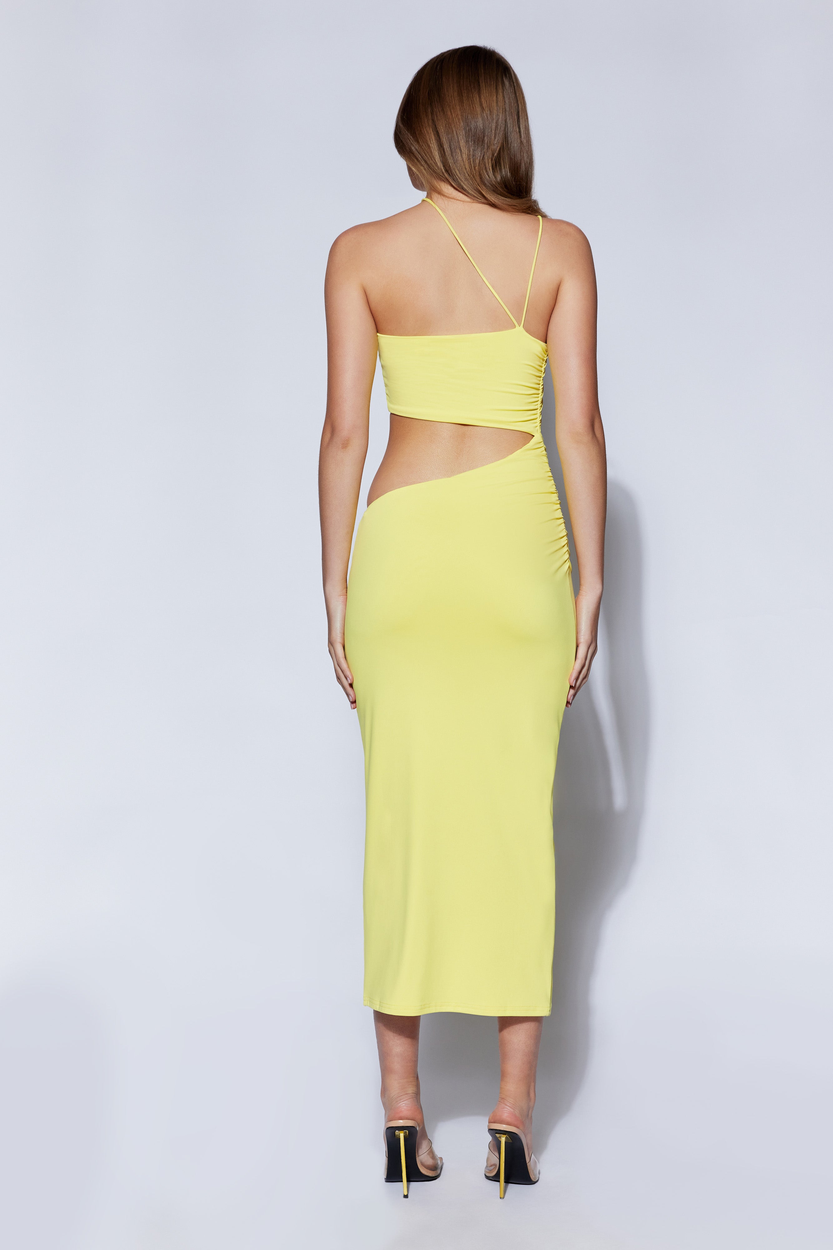 Keira Side Cut Out Midi Dress – Yellow