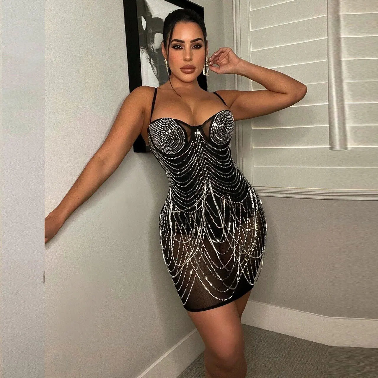 Sparkle Black  Mini Dresses