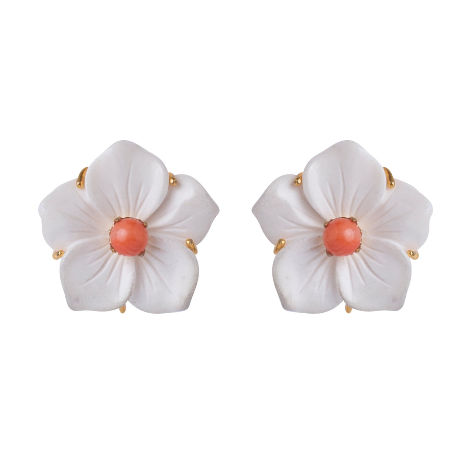 White Agate Flower Studs (more colors)