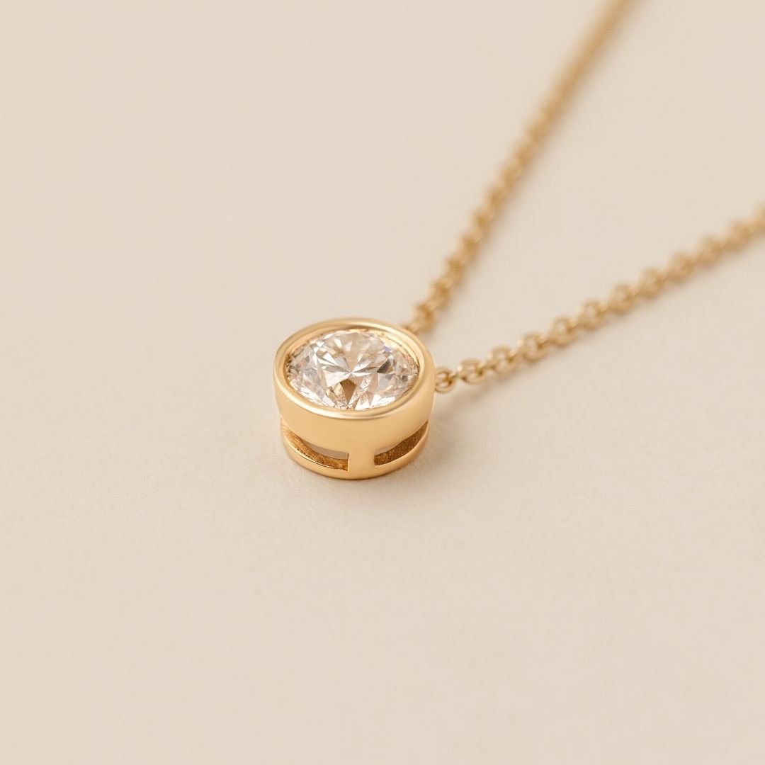 lab grown diamond solitaire necklace