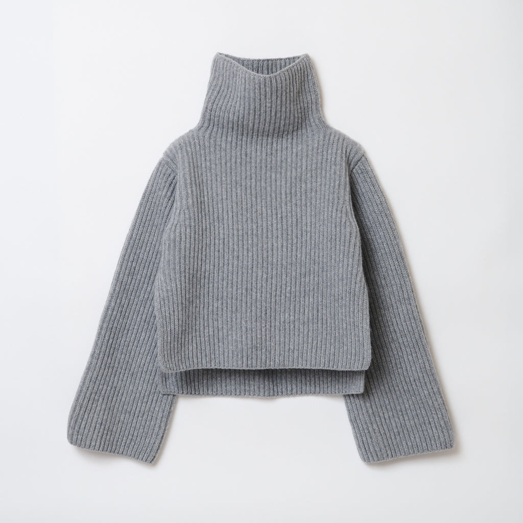 The shishikui シシクイ HIGH NECK KNIT完売グレー-