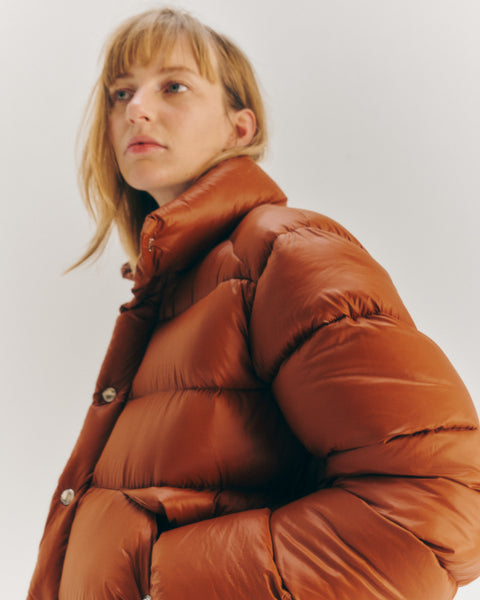 the shishikui DOWN JACKET / LUSTER BROWN rudomotors.com