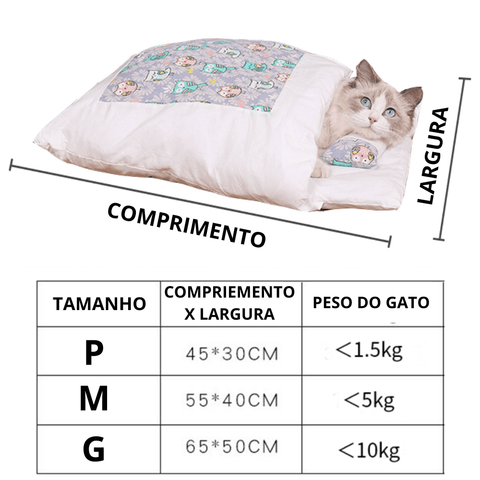 tabela de tamanhos da caminha de gato