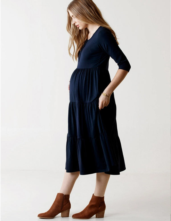 Grace Birthing & Nursing Nightgown in Black – Milk & Baby