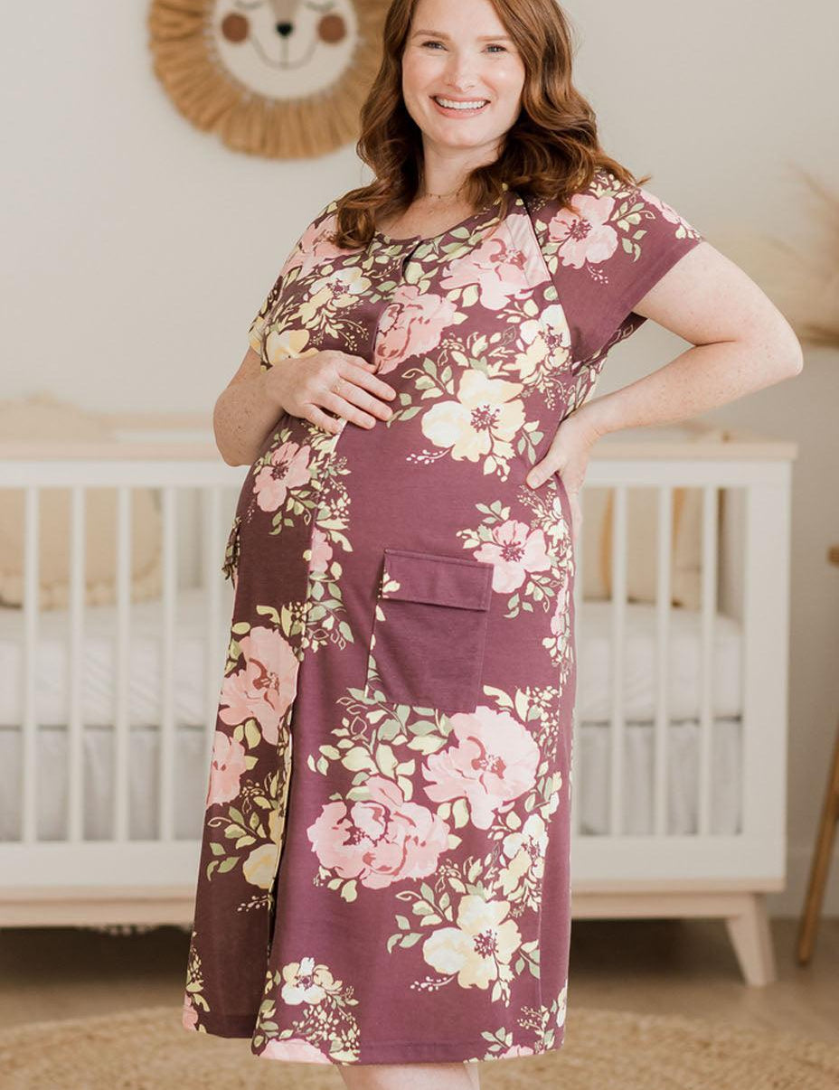 Universal Labor and Delivery Gown in Navy Heather – Milk & Baby