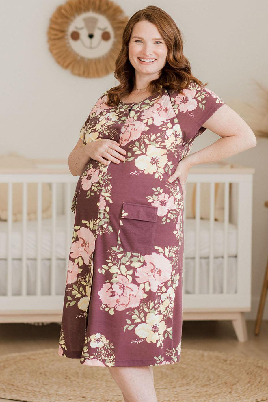 Universal Labor and Delivery Gown in Navy Heather – Milk & Baby