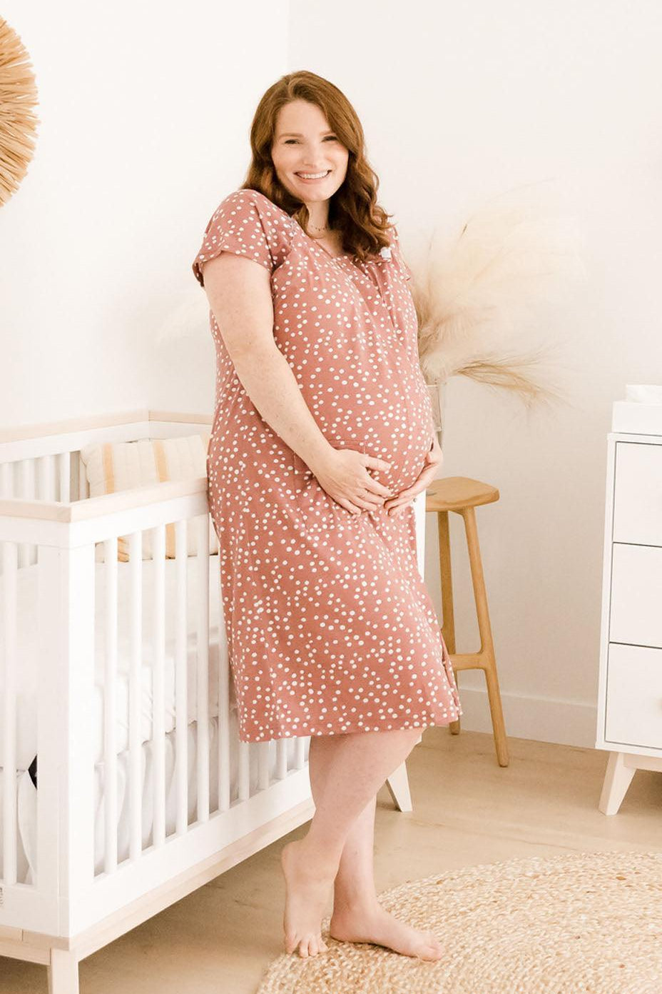 Universal Labor and Delivery Gown in Evergreen Blossom